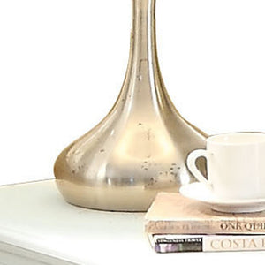 Homeroots 24" White Washed Square End Table With Drawer And Shelf   485861