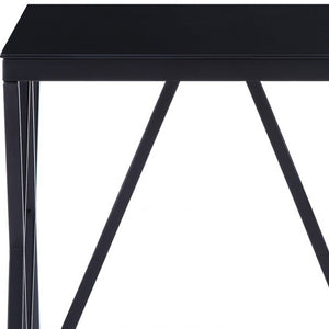 Homeroots 21" Black Glass And Metal Square End Table   485875