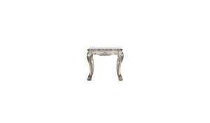 HomeRoots 24" Vintage Bone White Square End Table - Chic Solid Wood & Polyresin Accent for Modern Spaces 485876