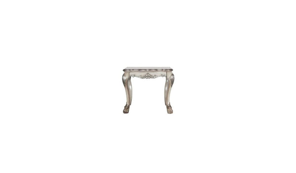 HomeRoots 24" Vintage Bone White Square End Table - Chic Solid Wood & Polyresin Accent for Modern Spaces 485876