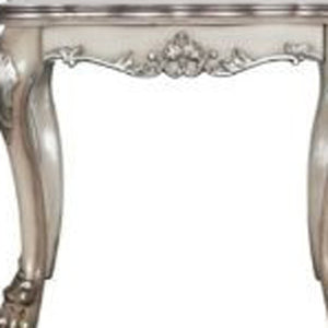 HomeRoots 24" Vintage Bone White Square End Table - Chic Solid Wood & Polyresin Accent for Modern Spaces 485876