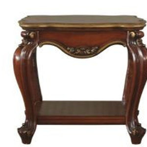 HomeRoots 24" Elegant Honey Oak Solid Wood Square End Table with Shelf – Versatile, Durable, and Stylish Design 485877