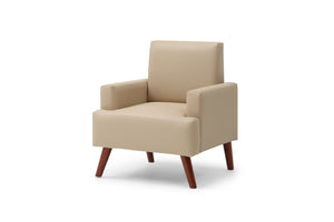 English Elm Ventura Tufted Velvet Accent Chair Compact Button Detail for Living Room or Bedroom Beige B078P497892