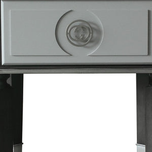 HomeRoots 24" Modern Two-Tone Charcoal and Light Gray Square End Table with Pull-Out Drawer for Small Spaces 485878