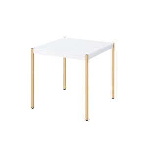HomeRoots 24" Gold and White Square End Table - Sleek Modern Accent for Living Rooms, Bedrooms & More! 485880