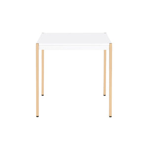 HomeRoots 24" Gold and White Square End Table - Sleek Modern Accent for Living Rooms, Bedrooms & More! 485880