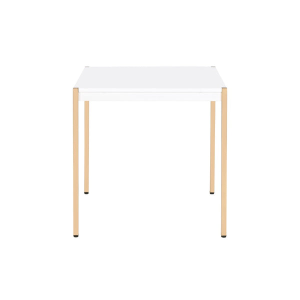 HomeRoots 24" Gold and White Square End Table - Sleek Modern Accent for Living Rooms, Bedrooms & More! 485880