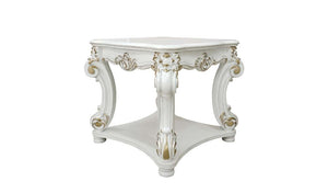 Homeroots 26" Antique Pearl Manufactured Wood Square End Table   485889