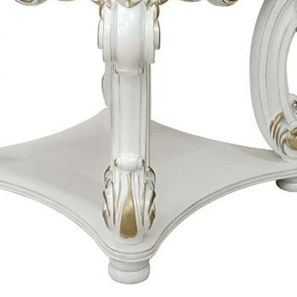 Homeroots 26" Antique Pearl Manufactured Wood Square End Table   485889