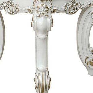 Homeroots 26" Antique Pearl Manufactured Wood Square End Table   485890