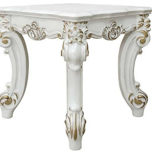 Homeroots 26" Antique Pearl Manufactured Wood Square End Table   485890