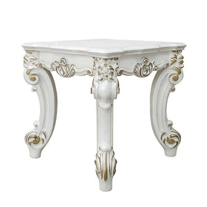 Homeroots 26" Antique Pearl Manufactured Wood Square End Table   485890