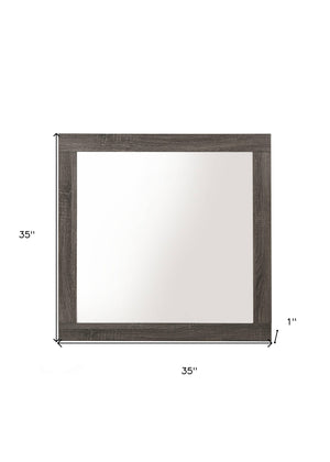 Homeroots 35" Square Dresser Mirror  Wood,Veneer,Composite Wood 485893