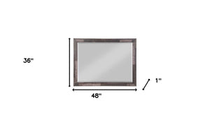 Homeroots 36" Dark Cherry Rectangle Dresser Mirror Mounts To Dresser With Frame  Wood,Veneer,Composite Wood 485896