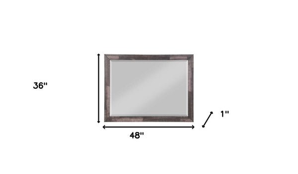 Homeroots 36" Dark Cherry Rectangle Dresser Mirror Mounts To Dresser With Frame  Wood,Veneer,Composite Wood 485896