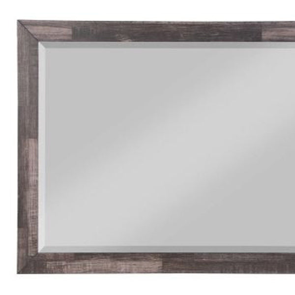 Homeroots 36" Dark Cherry Rectangle Dresser Mirror Mounts To Dresser With Frame  Wood,Veneer,Composite Wood 485896
