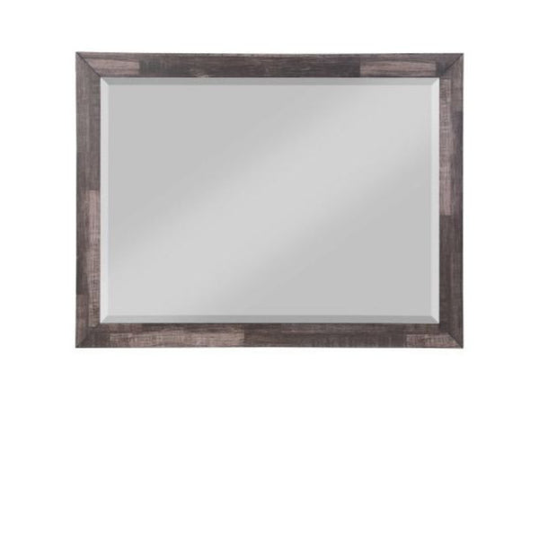 Homeroots 36" Dark Cherry Rectangle Dresser Mirror Mounts To Dresser With Frame  Wood,Veneer,Composite Wood 485896