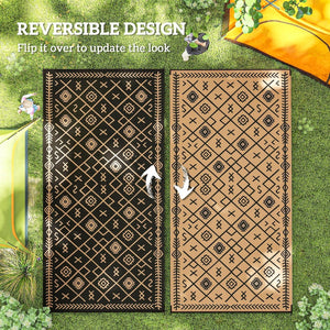 English Elm Geometric Reversible Polypropylene Outdoor Rug Uv Resistant Waterproof Patio Deck Mat T3971P421394