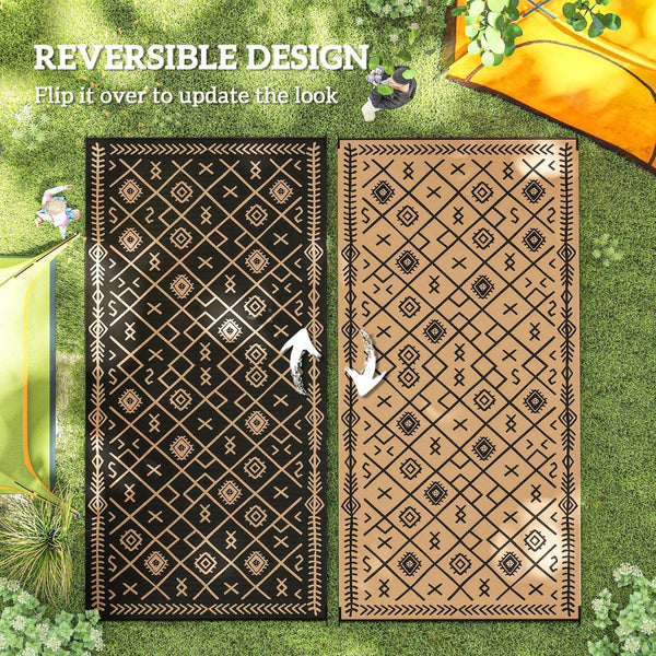 English Elm Geometric Reversible Polypropylene Outdoor Rug Uv Resistant Waterproof Patio Deck Mat T3971P421394