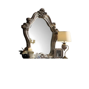 Homeroots 47" Antique Platinum Irregular Dresser Mirror  Wood,Poly Resin,Veneer (Wood) 485900