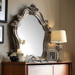 Homeroots 47" Antique Platinum Irregular Dresser Mirror  Wood,Poly Resin,Veneer (Wood) 485900