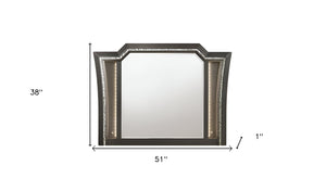 Homeroots 38" Metallic Gray Lighted Dresser Mirror  Wood,Mirror,Led,Composite Wood 485901