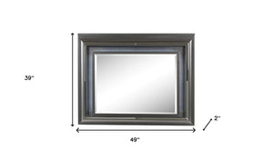 Homeroots 39" Metallic Gray Lighted Arch Dresser Mirror  Wood,Mirror,Led,Composite Wood 485903