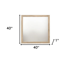 Homeroots 40" Natural Square Dresser Mirror  Wood,Veneer (Paper),Composite Wood 485904