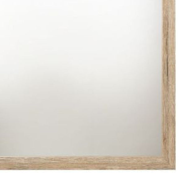 Homeroots 40" Natural Square Dresser Mirror  Wood,Veneer (Paper),Composite Wood 485904