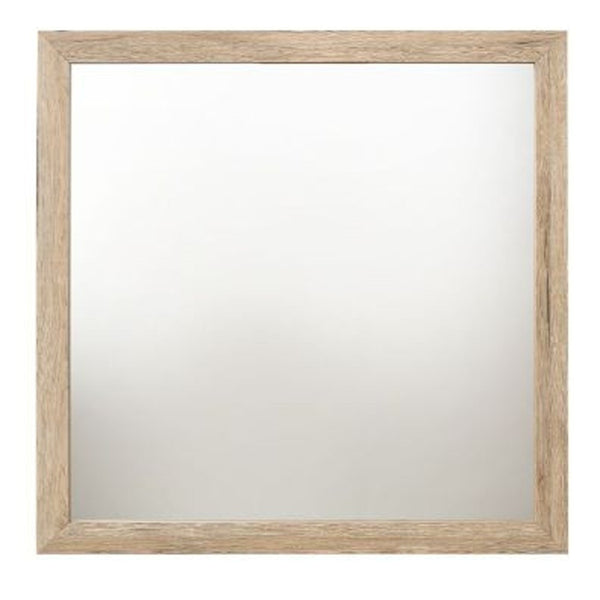 Homeroots 40" Natural Square Dresser Mirror  Wood,Veneer (Paper),Composite Wood 485904
