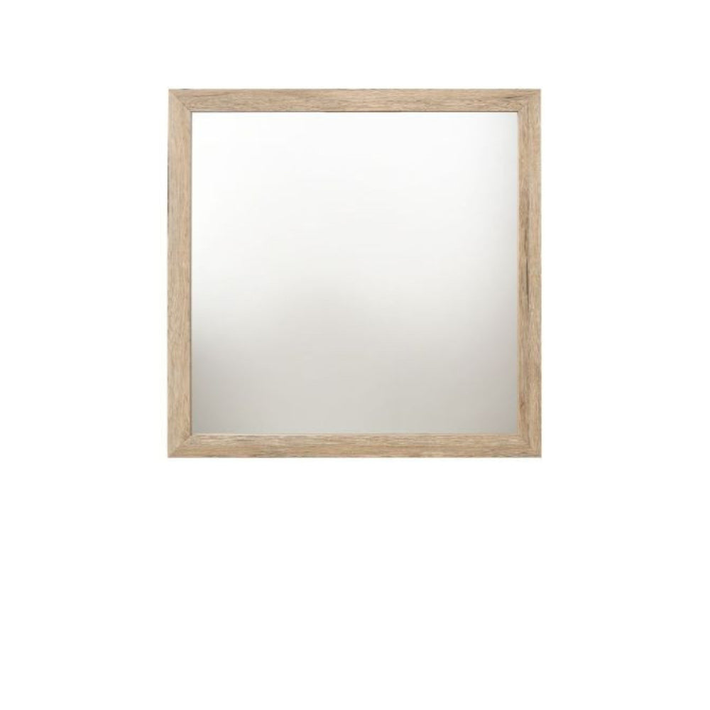 Homeroots 40" Natural Square Dresser Mirror  Wood,Veneer (Paper),Composite Wood 485904