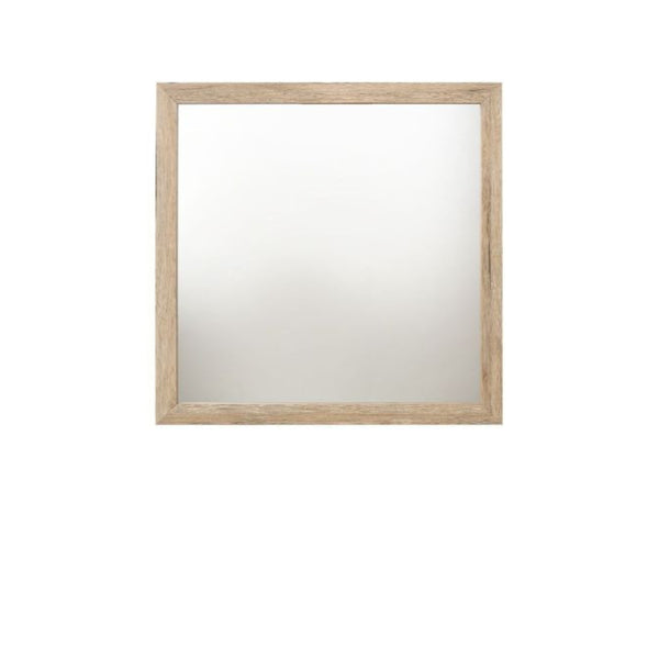 Homeroots 40" Natural Square Dresser Mirror  Wood,Veneer (Paper),Composite Wood 485904