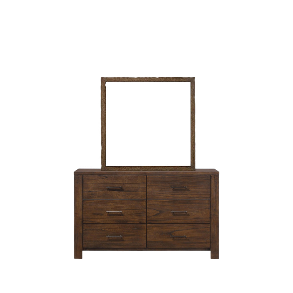 Homeroots 40" Square Dresser Mirror  Wood,Veneer,Composite Wood 485905