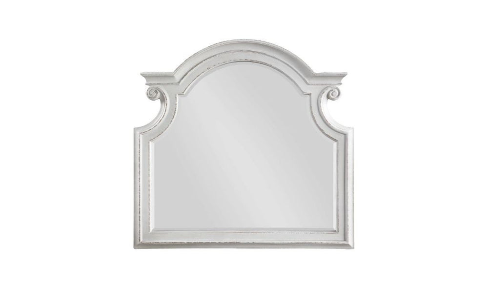 Homeroots 43" Antique White Irregular Dresser Mirror  Wood,Composite Wood,Mirror 485909