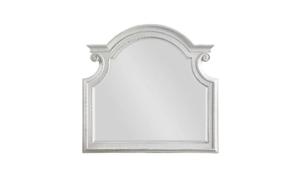 Homeroots 43" Antique White Irregular Dresser Mirror  Wood,Composite Wood,Mirror 485909