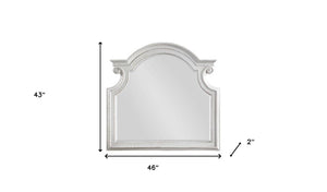 Homeroots 43" Antique White Irregular Dresser Mirror  Wood,Composite Wood,Mirror 485909