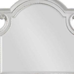 Homeroots 43" Antique White Irregular Dresser Mirror  Wood,Composite Wood,Mirror 485909