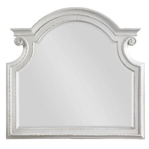 Homeroots 43" Antique White Irregular Dresser Mirror  Wood,Composite Wood,Mirror 485909