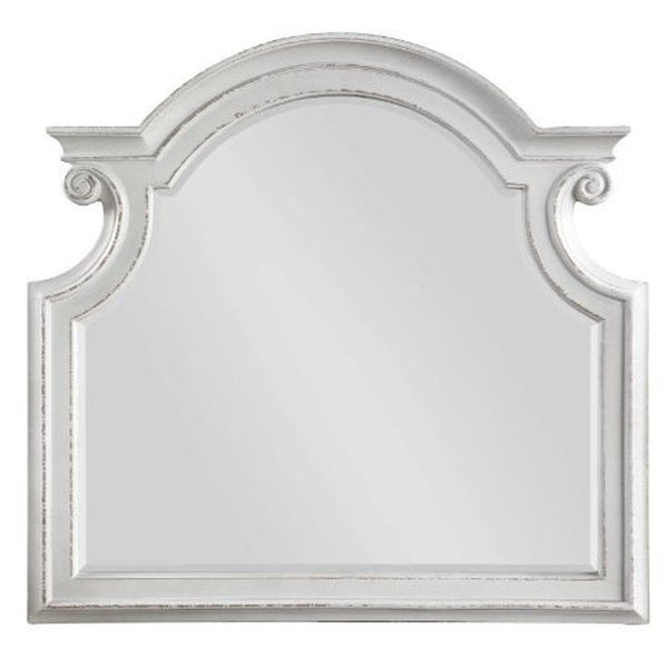 Homeroots 43" Antique White Irregular Dresser Mirror  Wood,Composite Wood,Mirror 485909