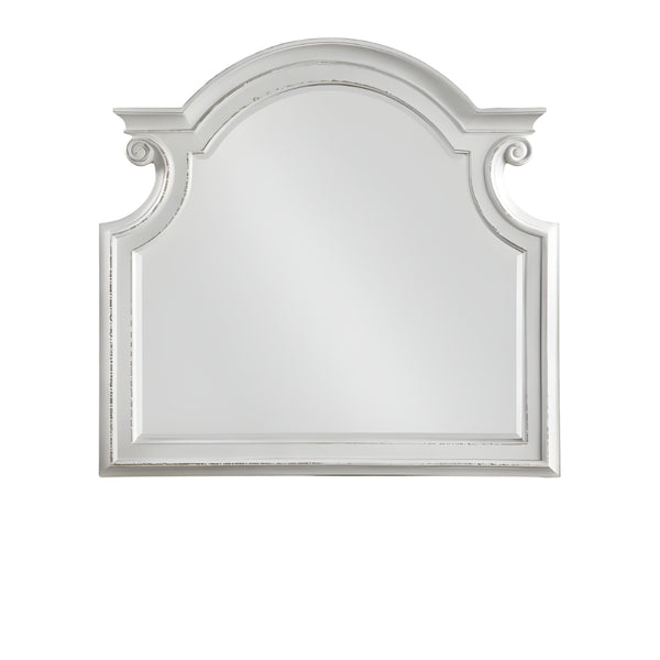 Homeroots 43" Antique White Irregular Dresser Mirror  Wood,Composite Wood,Mirror 485909