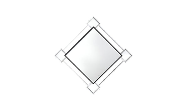 HomeRoots 45" Gray and Black Abstract Accent Mirror - Modern Geometric Design for Stylish Home Décor & Light Reflection 485915
