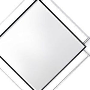 HomeRoots 45" Gray and Black Abstract Accent Mirror - Modern Geometric Design for Stylish Home Décor & Light Reflection 485915