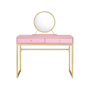 Homeroots 42" Pink Mirrored Two Drawer Dresser  Manufactured Wood 485928