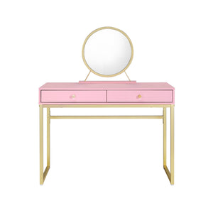 Homeroots 42" Pink Mirrored Two Drawer Dresser  Manufactured Wood 485928