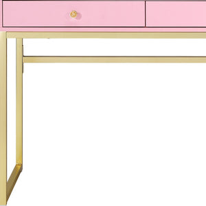 Homeroots 42" Pink Mirrored Two Drawer Dresser  Manufactured Wood 485928