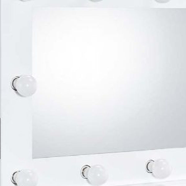 Homeroots 26" White Finish Accent Mirror  Metal,Wood,Mirror 485930