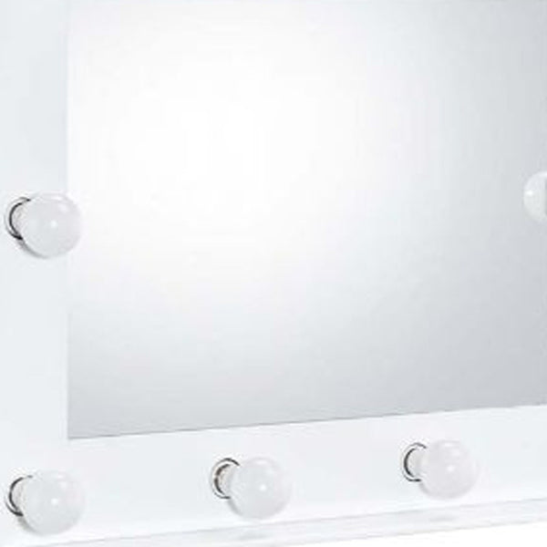 Homeroots 26" White Finish Accent Mirror  Metal,Wood,Mirror 485930