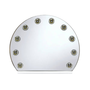 Homeroots 15" White Finish Round Accent Mirror  Metal,Wood,Mirror 485936
