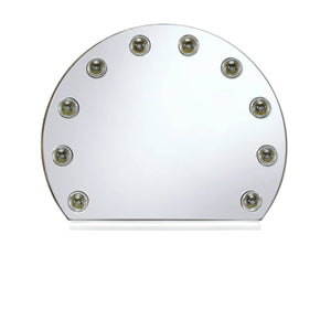 Homeroots 15" White Finish Round Accent Mirror  Metal,Wood,Mirror 485936