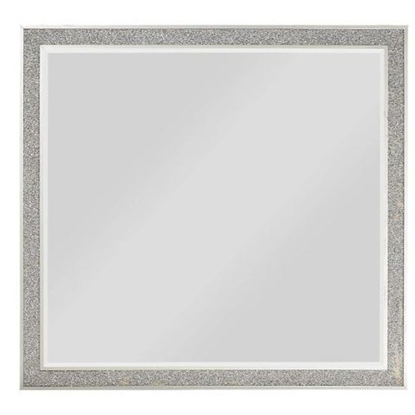 Homeroots 36" Dresser Wood Mirror  Wood(Poplar),Mdf,Mirror,Acrylic 485941